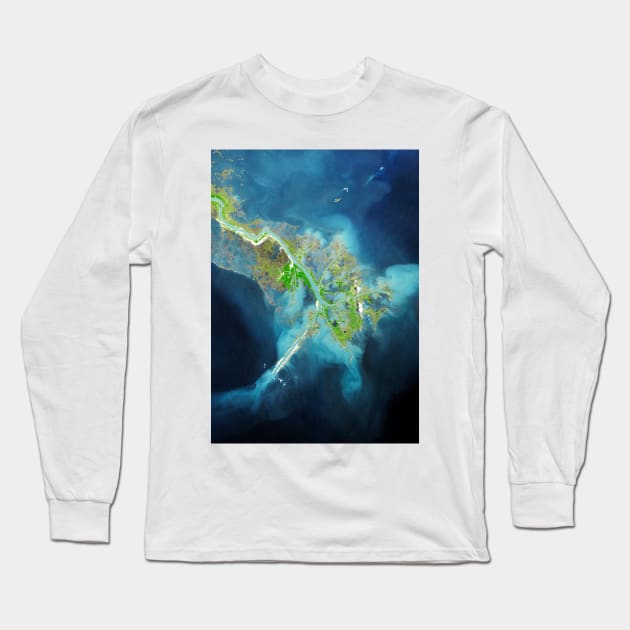 Mississippi Delta, satellite image (C007/1232) Long Sleeve T-Shirt by SciencePhoto